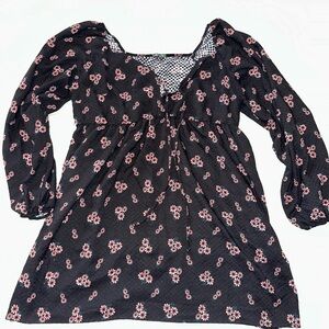 Floral Black Women's Dress